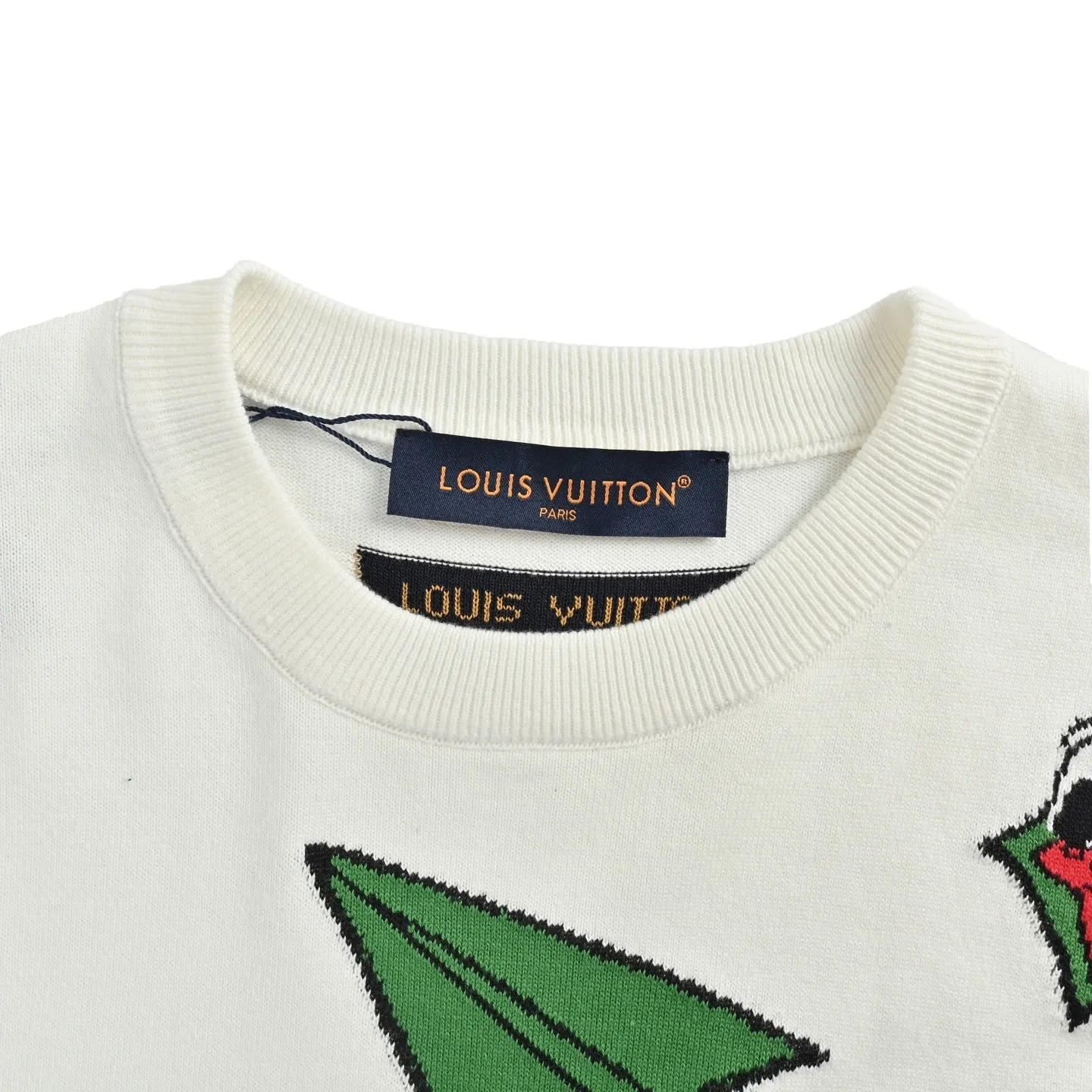 Louis Vuitton/Louis Vuitton cartoon paper airplane jacquard knitted short sleeves